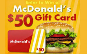 Carte cadeau McDonald's de 50$