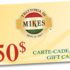 Carte-cadeau Mikes de 50 $