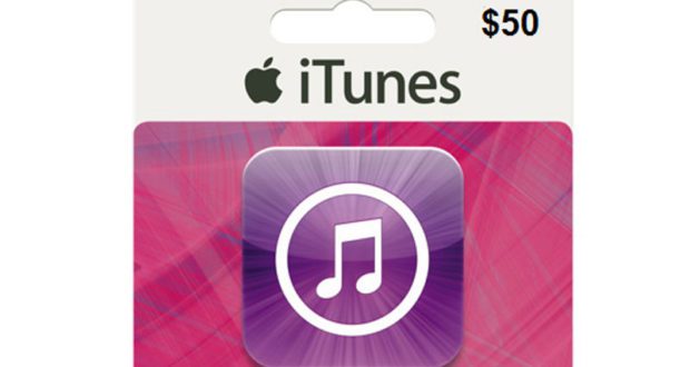 Carte cadeau iTunes de 50$