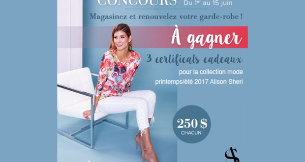 Certificats cadeaux de 250$ avec ES SPORTS / Alison Sheri