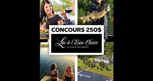 250$ en Carte cadeau à l'Auberge Lac-à-l'Eau-Claire