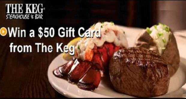 Gagnez une Carte cadeau The Keg Steakhouse & Bar de 50$