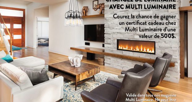 500$ en Certificat cadeau Multi Luminaire