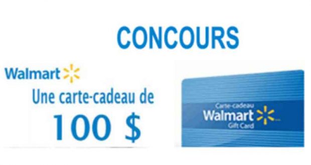 Carte-cadeau Walmart d'une valeur de 100$