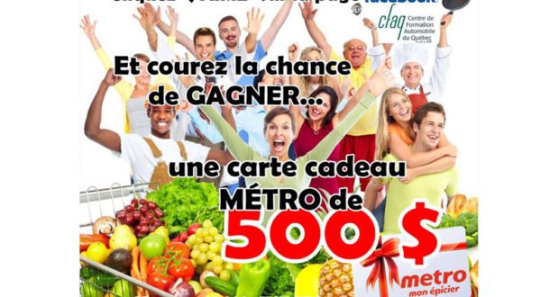 Carte cadeau de 500$ chez Métro