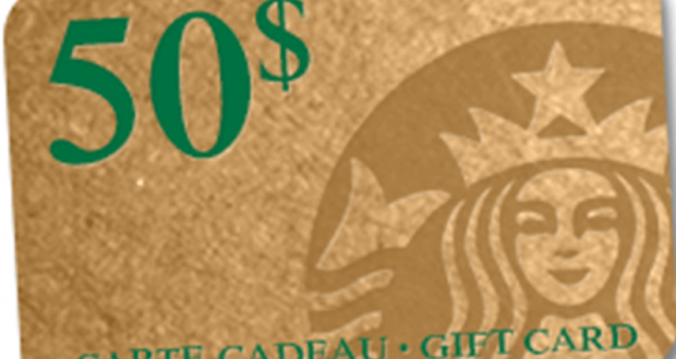 Gagnez une carte cadeau Starbucks de 50 $