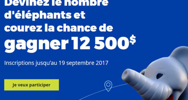 Chèque éléphants de 12500 $