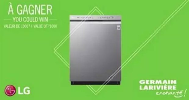 Un lave-vaisselle de la marque LG d’une valeur de 1 000$