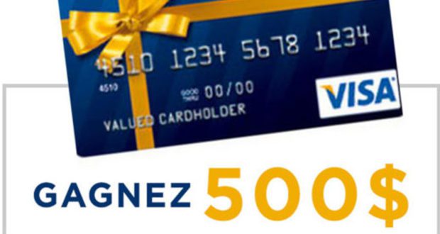 Une Carte prépayée de 500$ et 3 cartes prépayées de 100 $