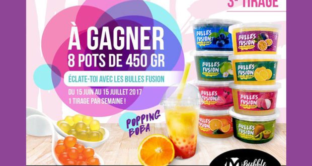 Chaque semaine : 8 pot de 450gr bulles fusions