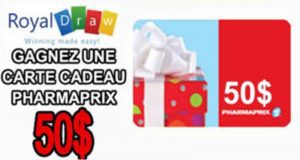 Carte cadeau Pharmaprix de 50$