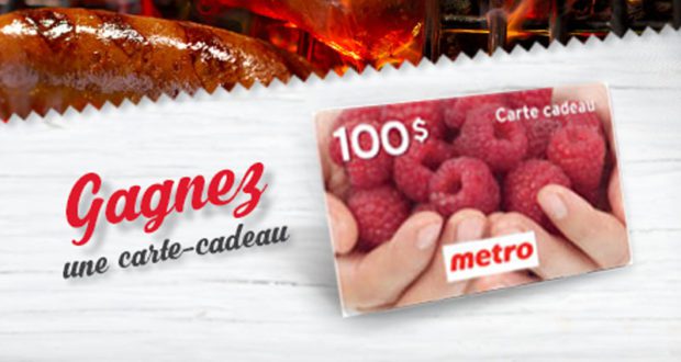Cinq Cartes-cadeaux d'une valeur de 100$ chez Metro