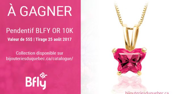 Magnifique Pendentif BFLY OR 10K