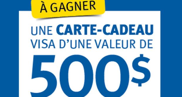 Carte-cadeau Visa de 500 $