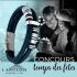 Bracelet de cuir double avec accents en acier inoxydable