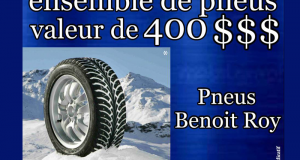 Un ensemble de pneus offert par Pneus Benoit Roy