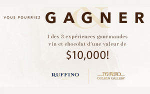 3 expériences gourmandes vin et chocolat (10 000 $ chacune)