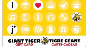 Carte-cadeau Giant Tiger de 150 $