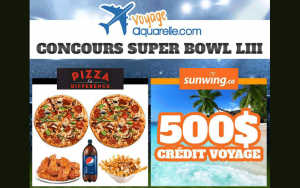 500$ en crédit voyage Sunwing et Repas Super Bowl
