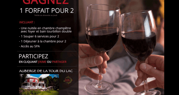 SÉJOUR ROMANTIQUE pour 2 à l'Auberge de la tour du lac