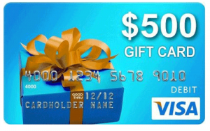 Une carte-cadeau Visa prépayée de 500$