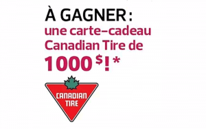 Une carte cadeau de 1000$ chez Canadian Tire
