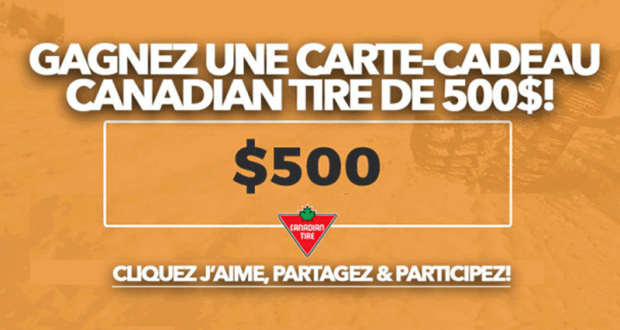 Une carte-cadeau de 500 $ de chez Canadian Tire