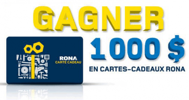 Gagnez Une carte-cadeau RONA de 1 000 $