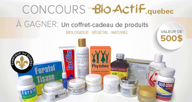 Coffret-cadeau de produits Bio-Actif d’une valeur de 500$