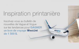 Un bon de voyage WestJet de 1500$
