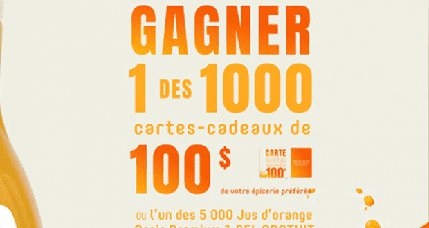 Gagnez 1000 cartes-cadeaux d'épicerie de 100$ chacune