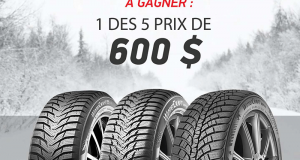 5 prix de 600 $ applicable sur achat de pneus
