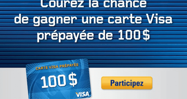 Carte VISA prépayée de 100$