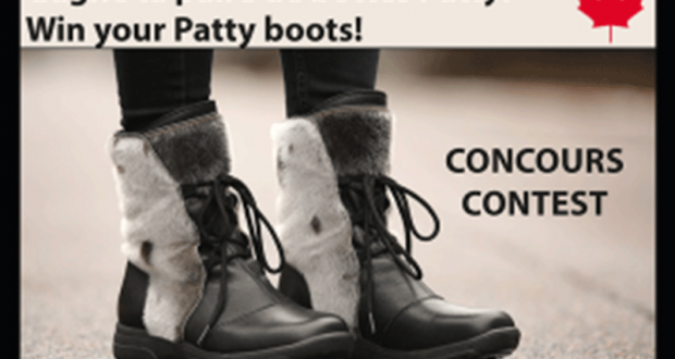 Une paire de bottes Patty offerte par Bilodeau Canada