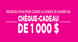 Un chèque d’une valeur de 1000$