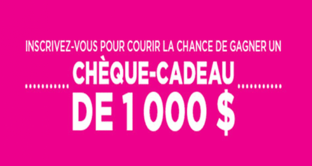 Gagnez un chèque de 1 000$