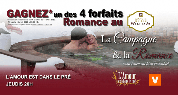 4 Forfaits Romance pour deux personnes au Manoir du lac William