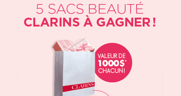 5 Sacs de 17 produits de Beauté Clarins (1000$ chacun)