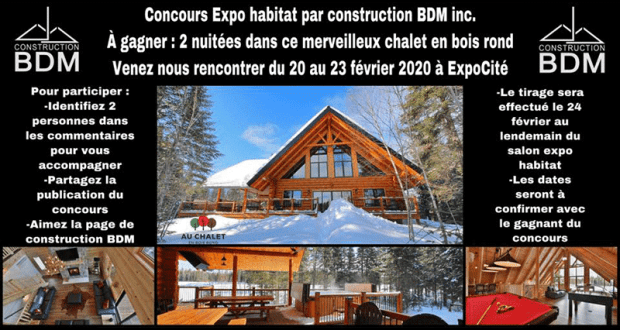 Gagnez 2 nuitées dans un chalet pour 12 personnes