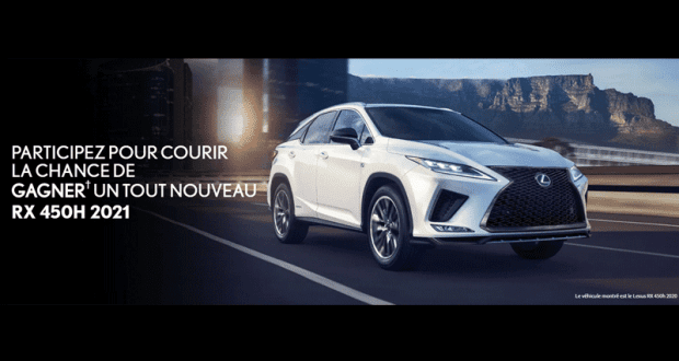 Gagnez un Lexus RX 450h F SPORT Série 3 2021 (Valeur de 72 600$)