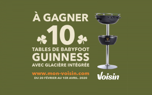 10 tables de babyfoot Guinness avec glacière intégrée