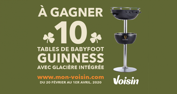 10 tables de babyfoot Guinness avec glacière intégrée
