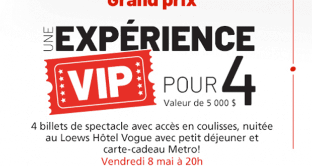 Gagnez une expérience VIP Cirque du Soleil (Valeur de 5 000 $)