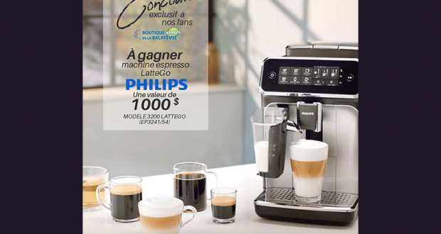 Une machine espresso LatteGo Philips (Valeur de 1000 $)