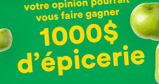 Gagnez 1000$ d’épicerie chaque mois