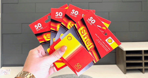 4 cartes cadeaux shell de 50$