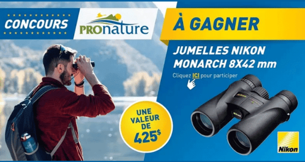 Une paire de jumelles Nikon Monarch 8X42 (Valeur de 425$)