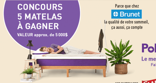 Cinq (5) matelas Polysleep d’une valeur totale de 5000 $