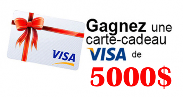 Gagnez Une carte-cadeau Visa de 5 000 $