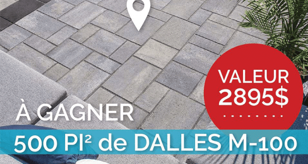 Gagnez une immense terrasse en pavé M-100 (Valeur de 2895$)